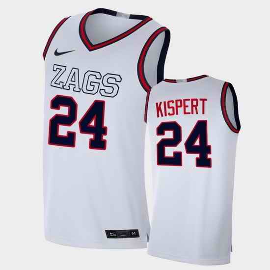 Men Gonzaga Bulldogs Corey Kispert Replica White College Basketball 2020 21 Jersey